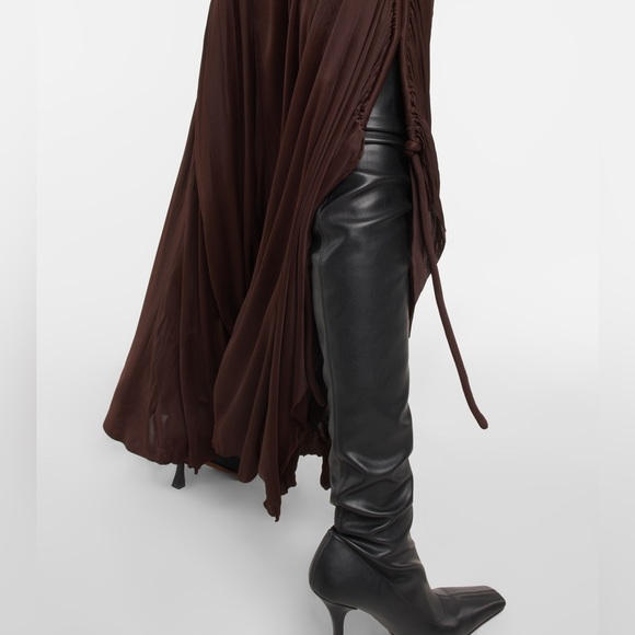 PROENZA SCHOULER Cutout Ruched Jersey Maxi Dress in Dark Brown - Picture 8 of 16